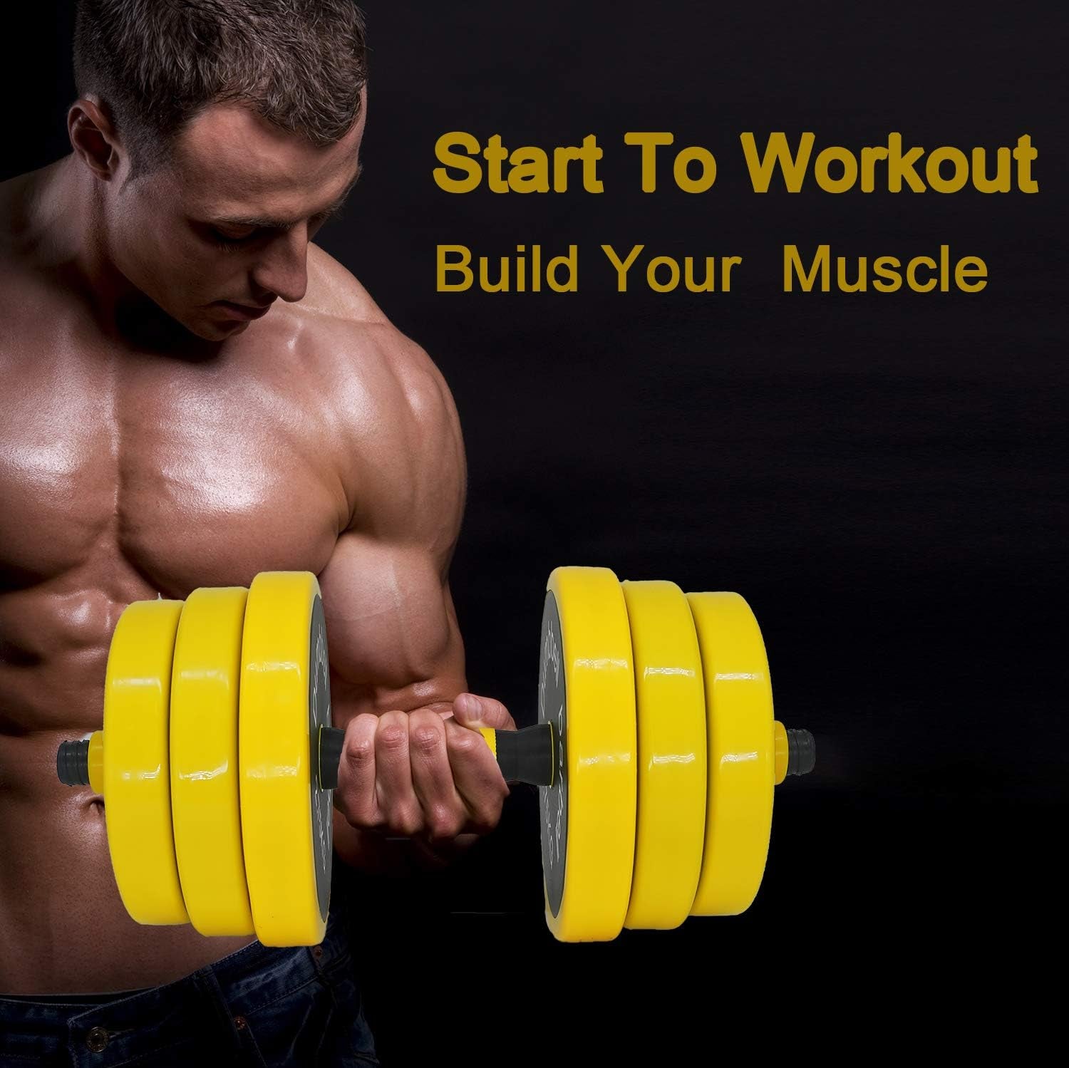 Adjustable Dumbbell Barbell Weight Pair, Free Weights Set 2-In-1 22LB/33LB/44LB/66LB, Weights Dumbbells Set with Rod, Non-Slip Handles, All-Purpose, Home, Gym, Office