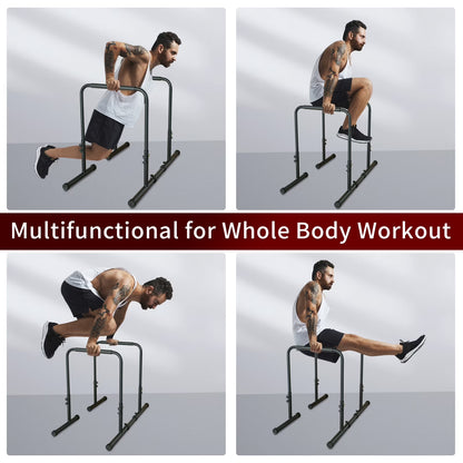 Dip Bar Power Tower Dip Station Pull up Bar Power Adjustable Heavy Duty Steel Dip Station Fitness Training Equipment Max Weight 400Lbs