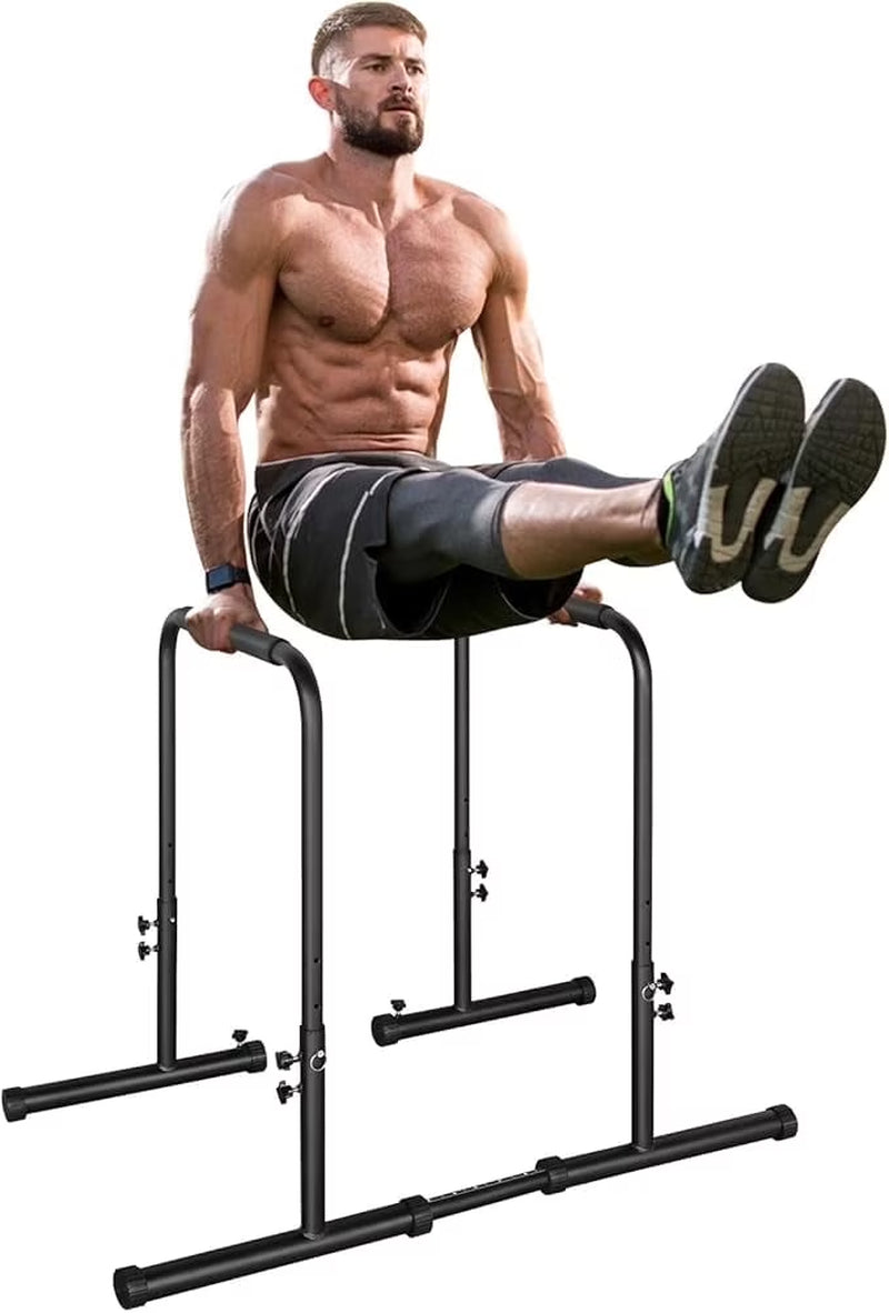 Dip Bar Power Tower Dip Station Pull up Bar Power Adjustable Heavy Duty Steel Dip Station Fitness Training Equipment Max Weight 400Lbs