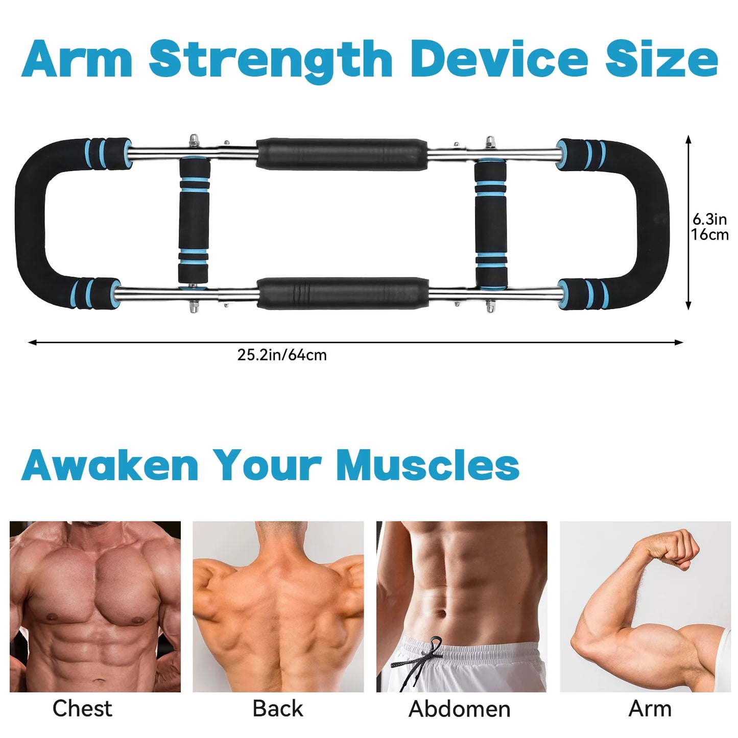 Arm Trainer & Chest Trainer for Men, 66-88-110Lb Adjustable Arm Twister Exercise Equipment, Portable Spring Resistance Home Gym Trainer, Upper Body Workout Machine for Muscle Building